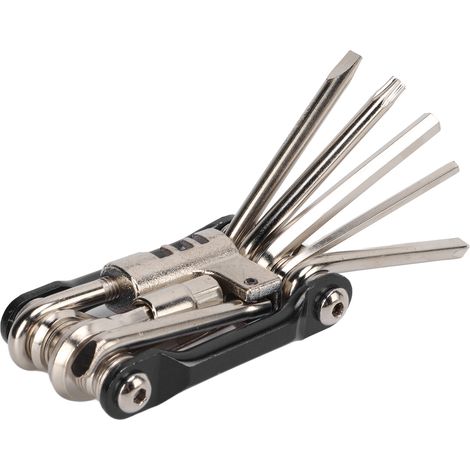 Kit de Réparation Vélo 11 en 1 Outil Pliable Léger Durable Facile à Transporter Clé Polyvalente pour Entretien Quotidien