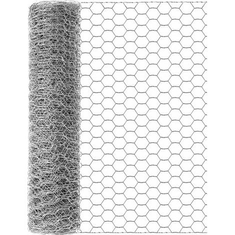 Fil à poulet - 40 cm x 15 m - Maille hexagonale 25 mm - Galvanisé à chaud double couche - Pour clôture jardin potager fleurs fruits - 1 rouleau (1/5)