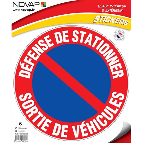 Panneau Défense de stationner sortie de voitures - Vinyle adhésif Ø300mm - 4037004