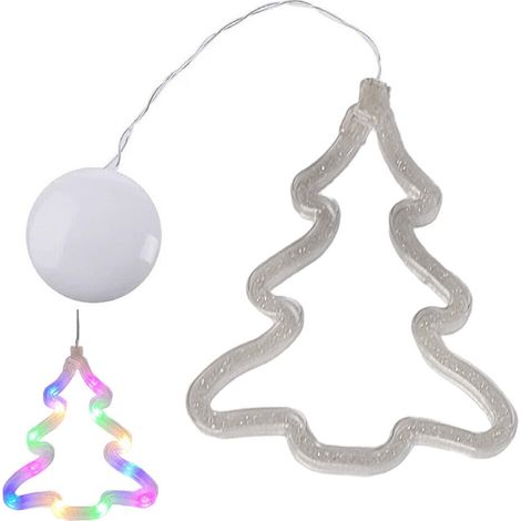 ALBERO NATALE LUMINOSO LED LUCE RGB PORTA FINESTRA VENTOSA ADDOBBI