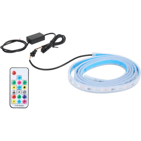 Bande lumineuse LED flexible de 1,8 m pour voiture avec télécommande universelle 12 V 5 W RGB multicolore pour capot avant (1/5)