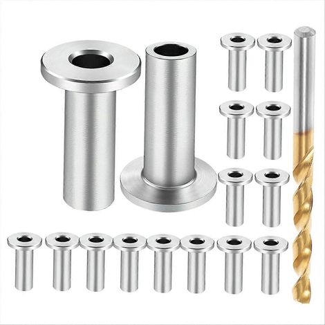 Manchons de protection en acier inoxydable pour câbles métalliques de 3,2 mm (1/8 pouce) pour garde-corps, kit de garde-corps pour poteaux en bois, balustrade à monter soi-même (1/5)