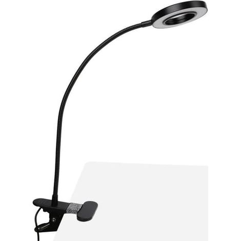 Lampe de bureau - ZERODIS - Anneau lumineux - Orientable à 360° - Rechargeable par USB - Design moderne (1/4)