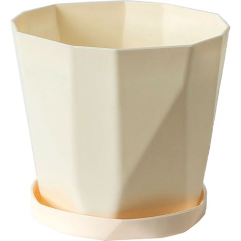 6 pots de fleurs en plastique, avec soucoupe, trou de drainage, pour semis et rempotage intérieur/extérieur (1/5)