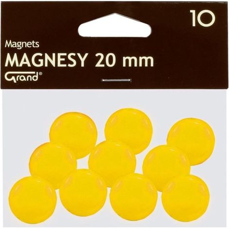 Magnet 20 mm gelb 10 Stück groß