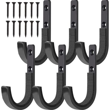 Portafucili da parete per fucili, carabine, archi, carabine, fucili da caccia, con imbottitura morbida e acciaio resistente, nero, set da 3