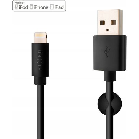 Cable USB fijo - Apple Lightning de 1 m, color negro, 1 unidad. (1/5)