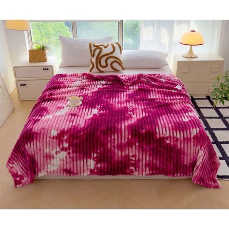 Couverture en microfibre rouge Djunllk - Extrêmement confortable et douce, respirante et moelleuse, convient à toutes les saisons, 200 cm x 230 cm (1/5)