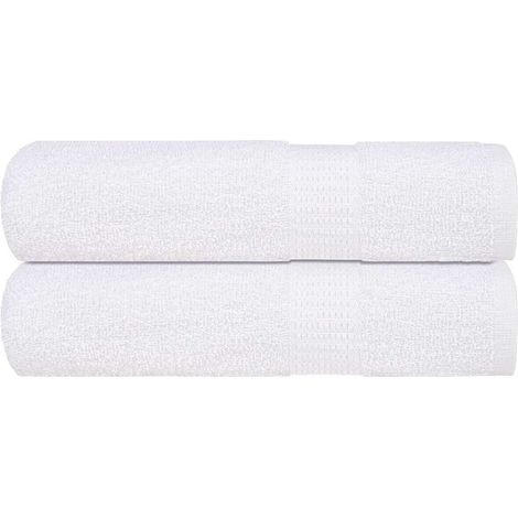 Serviettes de bain FROGN, lot de 2, blanches, 70 x 140 cm, 360 g/m² (1/5)