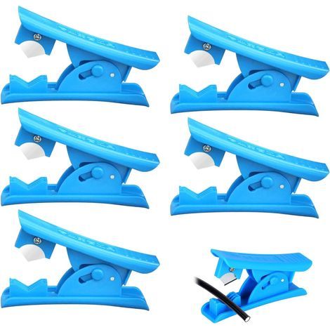 Set mit 5 preiswerten Kunststoffrohrschneidern – Gummiwerkzeuge zum Schneiden von Silikon-, PVC-, PU- und Nylonschläuchen bis 12 mm Außendurchmesser – Blaue, langlebige und praktische Rohrschneider (1/5)