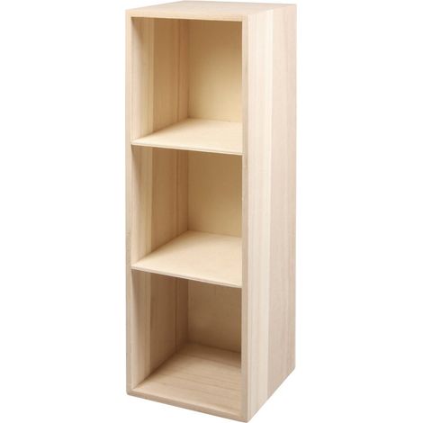Étagère murale à compartiments ouverts avec 3 compartiments 62599000, étagère murale en bois à compartiments multiples, 32 x 11 x 8,7 cm, multicolore (1/2)