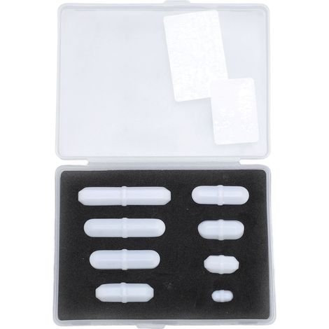 8 pièces ensemble barre d'agitation magnétique 10 15 20 25 30 35 40mm tige de mélangeur d'agitateur en PTFE pour laboratoire (1/5)