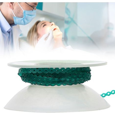 Élastique orthodontique vert foncé pour appareil dentaire - Lot de chaînes élastiques colorées