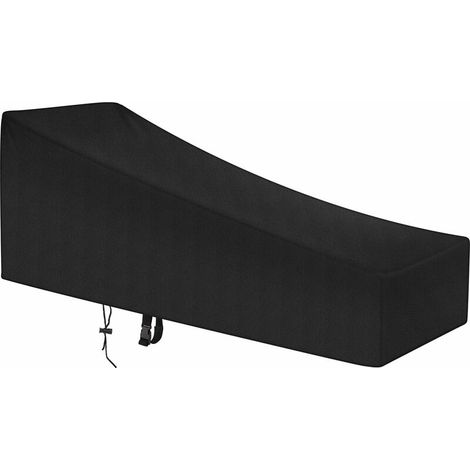 Housse de chaise de plage extérieure housse inclinable noir étanche à la poussière couverture solaire noir 210D210754080cm (1/5)
