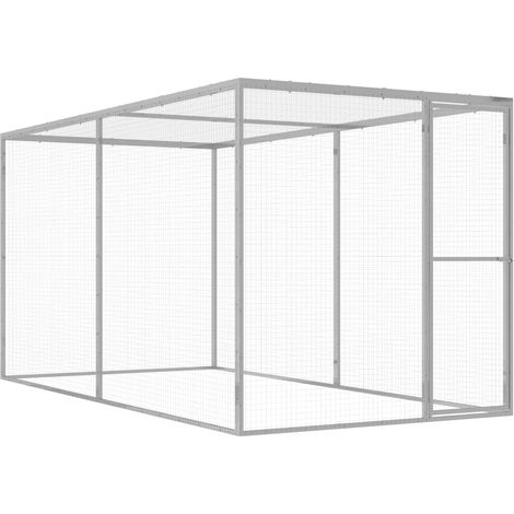 Cage pour chat,Cage d'extérieur 3x1,5x1,5 m Acier galvanisé (1/5)