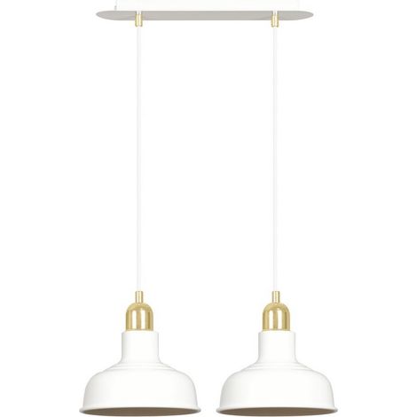 Lampada a Sospensione Ibor, Acciaio verniciato a polvere, Bianco, 42x100x21 cm (1/5)