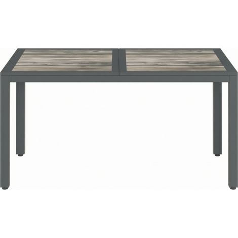 Mesa de jardín 140x80x72 cm de acero gris oscuro para 4-6 personas FloraGrace (1/5)