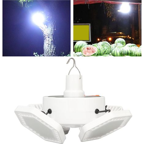 Ampoule LED, lampadaire à quatre feuilles, lampe de camping solaire, ampoule d'éclairage de secours rechargeable. (1/5)