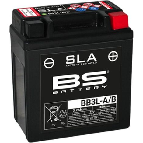Batterie BS BB3L-B (FA) (YB3L-B) 12V 3AH 98X56X110 Sans entretien - à électrolyte liquide (30A) (12)