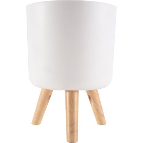 Pots de Plantes Modernes avec Porte-Jambes en Bois Chambre Salon éTage Debout Pot de Fleur en Pot Maison Jardin Planteurs-B
