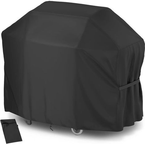 Funda para barbacoa de exterior de 145 x 61 x 117 cm，Tejido Oxford 210D，resistente al viento，impermeable，color negro (1/5)