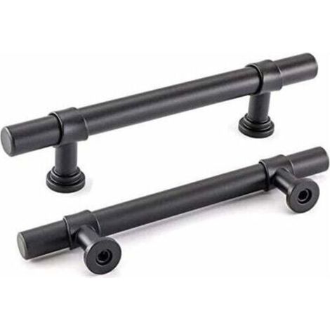 Set mit 2 schwarzen Badezimmerschrankgriffen 96 mm, für Schränke, Kommoden, Badezimmer und Küche