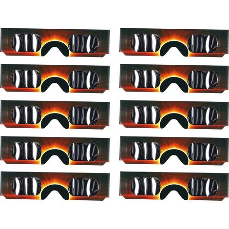 Ortviai Lunettes d'observation d'éclipse solaire – 10 pièces, filtre certifié ISO 12312-2, protection oculaire optimale pour vision directe du Soleil