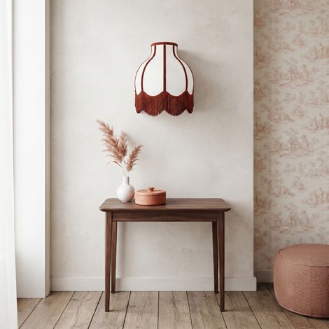 Aplique de Pared Blanco con Flecos Terracota  Serie NALA II (1/5)
