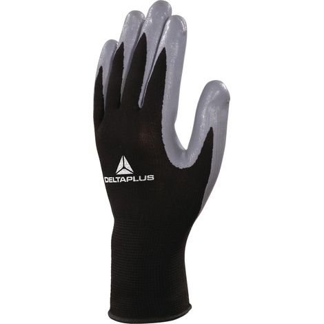 Gants Milieu Huileux Tricot Enduit Gris Sachet De 10 - Delta Plus (1/2)