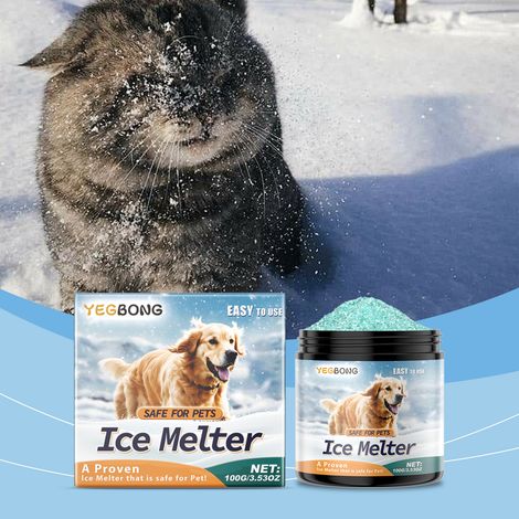 Agent de dégivrage sans danger pour les animaux domestiques, pour les rues en béton, utilisé pour faire fondre la glace et la neige. 100 g (1/5)