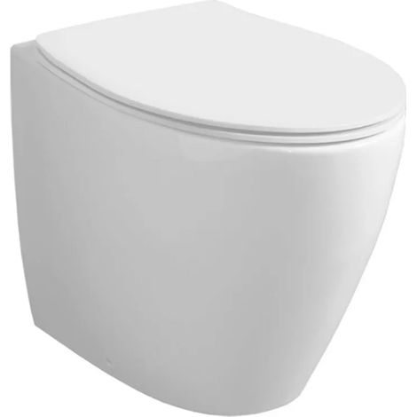 Water singolo filomuro a terra Rimless Simas LFT in ceramica bianco lucido (1/4)