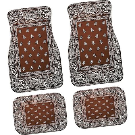 Tapis bohème pour Voiture, 4 pièces de décoration bohème pour la Voiture, Tapis de Sol de Voiture (1/5)