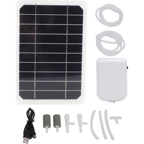 Aérateur d'étang solaire 2000 mAh Rechargeable Faible bruit Résistant à l'eau Oxygénateur d'étang solaire pour aquariums Hydroponie.DUBUNS (1/4)