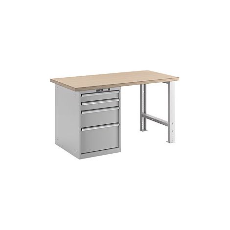 Banco de trabajo en sistema modular  altura 840 mm  armario