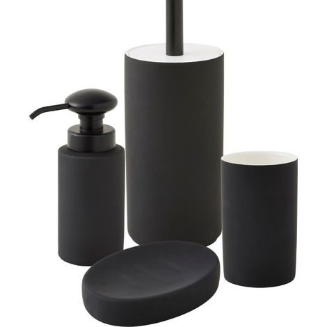 Set de salle de bain en céramique noir (1/5)