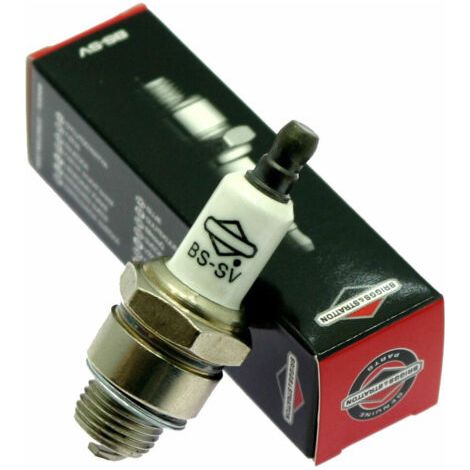 Replacement spark plug 992300, compatible with CHAMPION RJ19LM, suitable for Briggs & Stratton 140-150cc lawnmowers.