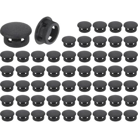 Bouchons de Tube Ronds - 56 Pièces - Plastique PE Noir - Protection Antidérapante - Pour Pieds de Meubles et Chaises - Diamètre 10mm (1/5)