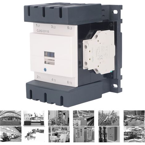 Contacteur triphasé CJX2-D115 AC220V 115A 1NO 1NC 50/60Hz (1/5)