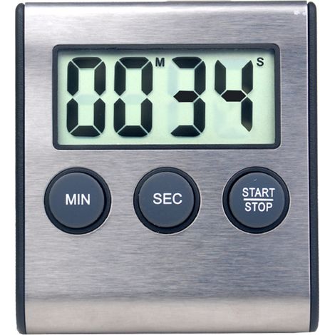 Minuteur numérique de cuisine magnétique et portable avec alarme, rétroviseur digital, compte à rebours pour barbecue, spa et cuisson. (1/5)