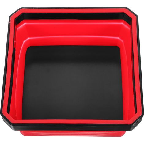 Bol Magnétique Pliable en Silicone et Caoutchouc Rouge  Portable pour Vis et Boulons, Design Aimanté, Rangement Compact pour Atelier et Petites Pièces (1/5)