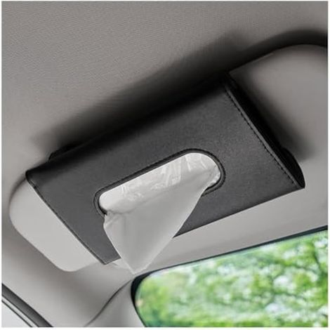 Ohleats Porte-mouchoirs de voiture, support de serviette en cuir, distributeur de masque de siège arrière de voiture universel pour la plupart des véhicules, accessoires d'intérieur de voiture (1/5)