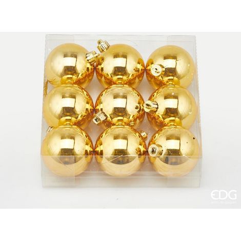 EDG Enzo De Gasperi Palle di Natale Lucide Oro – Set 9 Pezzi (1/2)