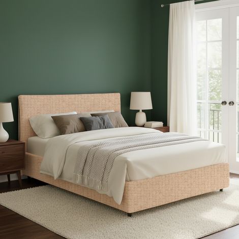 Cama Matrimonial Tipton, Desenfundable, Hecha en Italia, Beige (1/5)