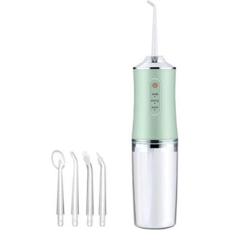 Hydropulseur buccal portable avec chargement USB, réservoir d'eau de 220 ml, nettoyeur de dents Smart Punch, vert (1/5)