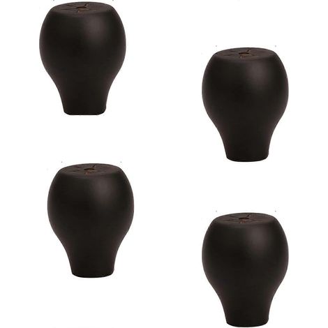 Massivholz-Möbelfüße, Kugelfüße, runde Schrankfüße, erhöhte Füße für Küche, Sofa, TV-Schränke, Kommoden, Chai-60 mm (2,36 Zoll), Schwarz