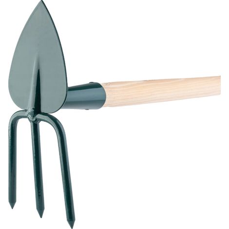 Azada de jardín, de acero, con mango de 28 mm de diámetro, ideal para el mantenimiento del jardín y para aflojar la tierra. Herramienta multiusos. (1/5)
