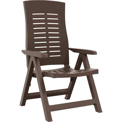 Maison Exclusive - Sedie Reclinabili da Giardino 2 pz in Plastica Mocca (1/5)