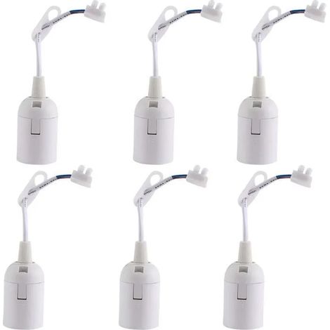 Lot de 6 douilles à visser E27 pour ampoules de chantier, supports de luminaires encastrés pour plafonds à culot E27 (1/5)