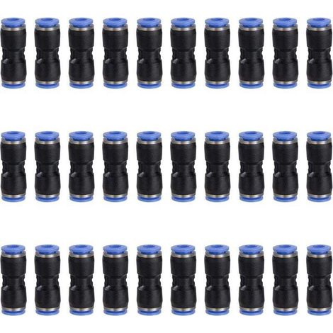 mm pneumatic connection, straight compressed air quick connector, plug-in pneumatic fitting, plastic air line hose connection, 30 pieces MUMU