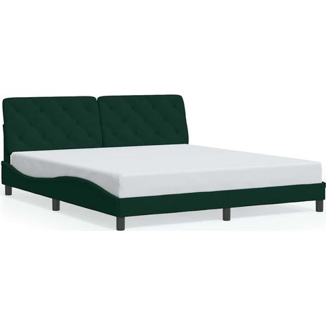 Maison Exclusive - Cadre de lit sans matelas vert foncé 180x200 cm velours (1/5)
